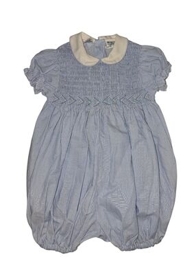 La' Fleur Paris New York Vintage Style Smocked Baby Girl Bubble Size 12 Months